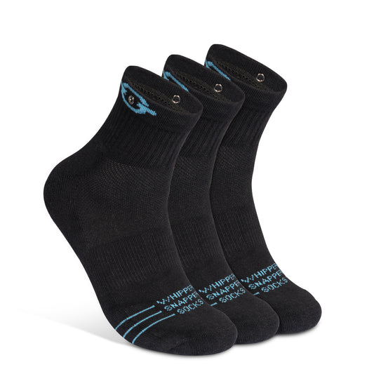 Whipper Snapper Socks: Black 1/4 Crew
