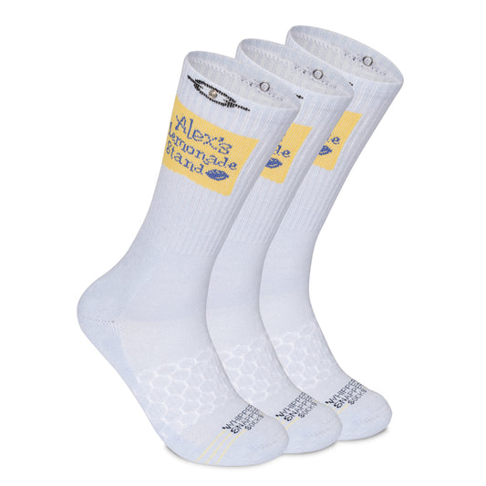Whipper Snapper Socks: Viscose Bamboo  Alex's Lemonade Crew Socks (3 Pairs Per Pack)