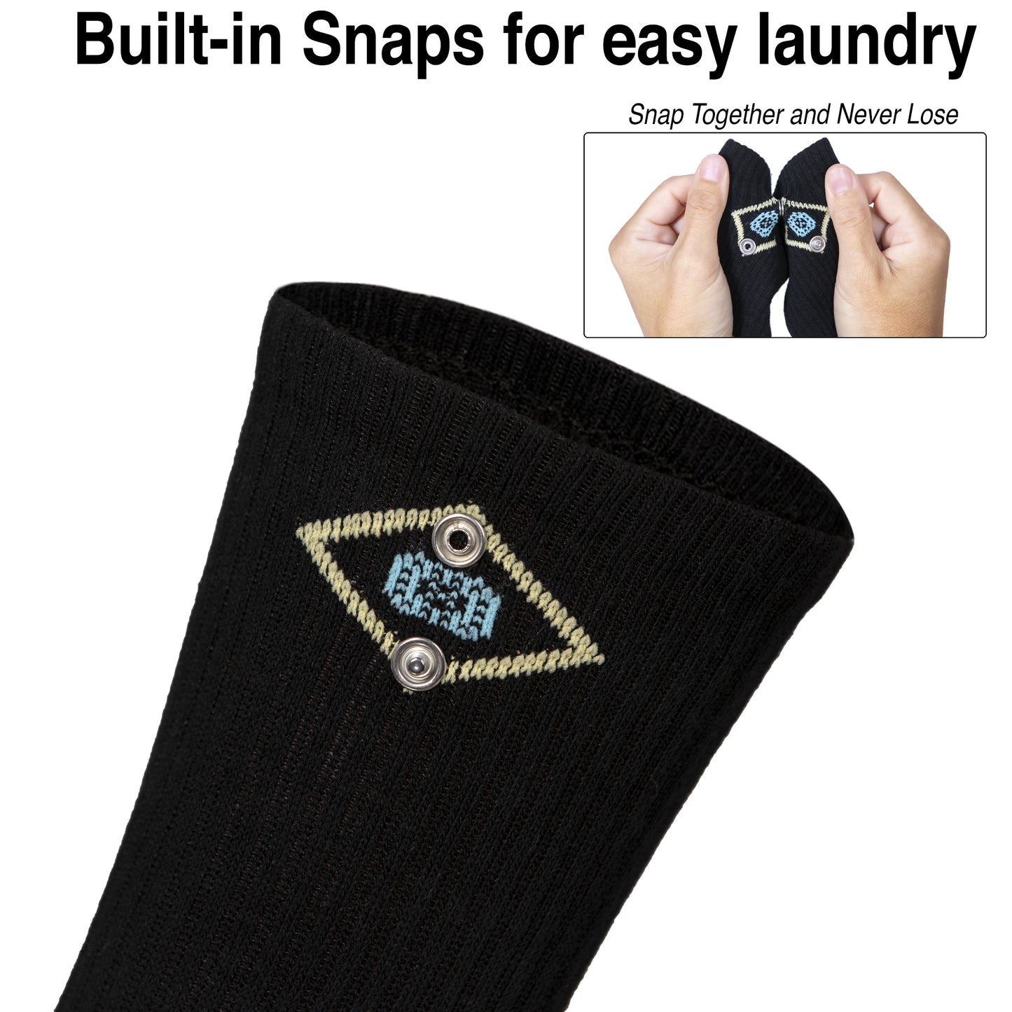 Whipper Snapper Socks: Men's Black Crew 2.0