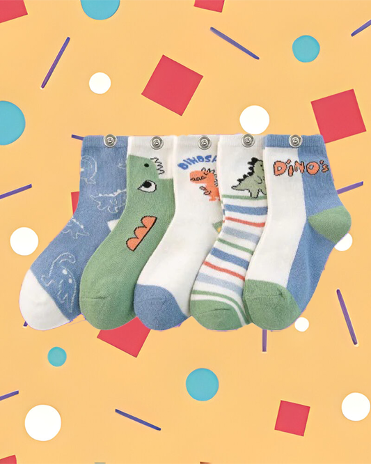 Children's Cotton Socks That Snap - Dino