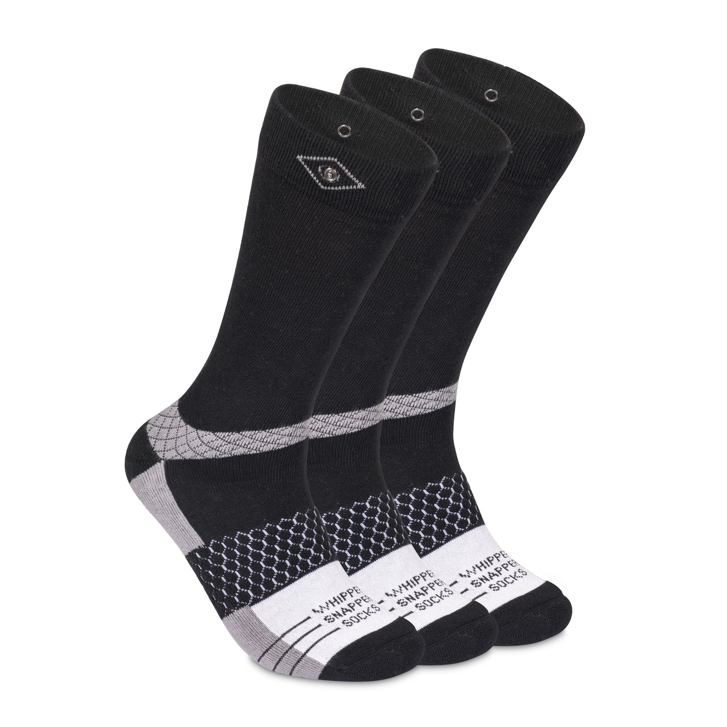 Whipper Snapper Socks: Men's Black Crew 3.0