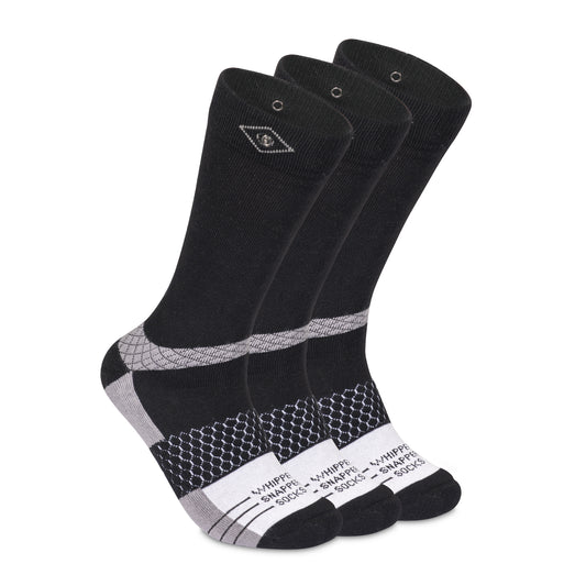 Whipper Snapper Socks: Men's Black Crew 3.0