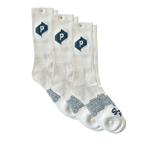 Bamboojie Swag White Crew Socks (3 Pack)