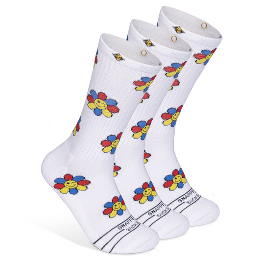 White Flower Bamboo Crew