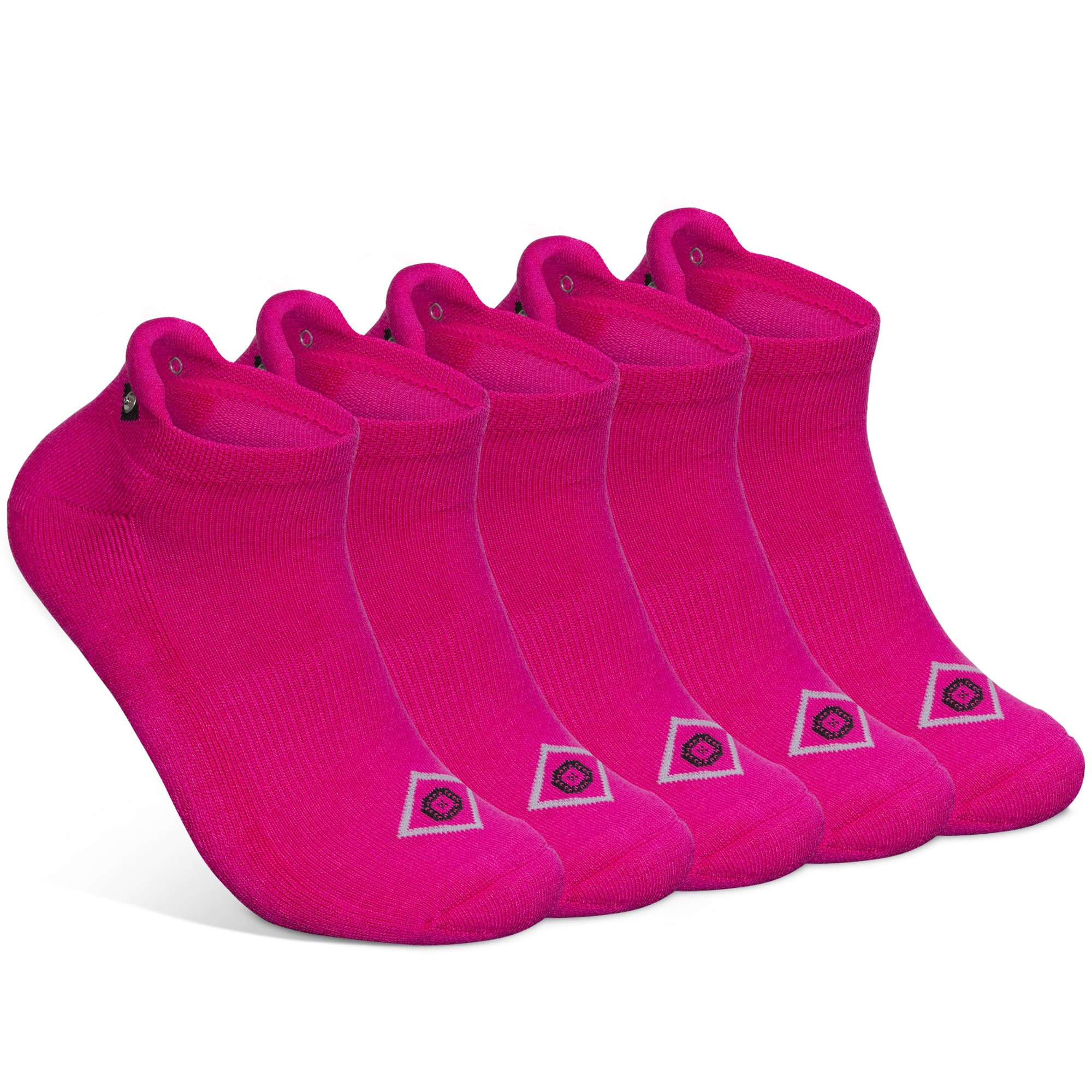 Bamboo Cushioned Pink Ankle Socks; Youth 1Y- 5 (5 Pack)