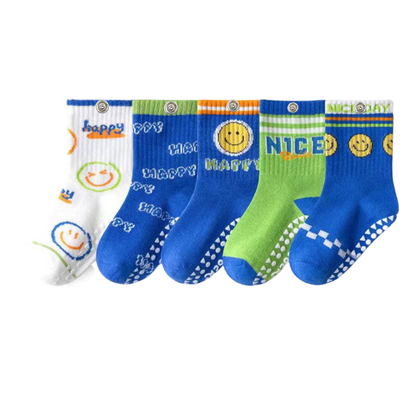 Cute Children's Grippy Socks With Built-In Snaps 